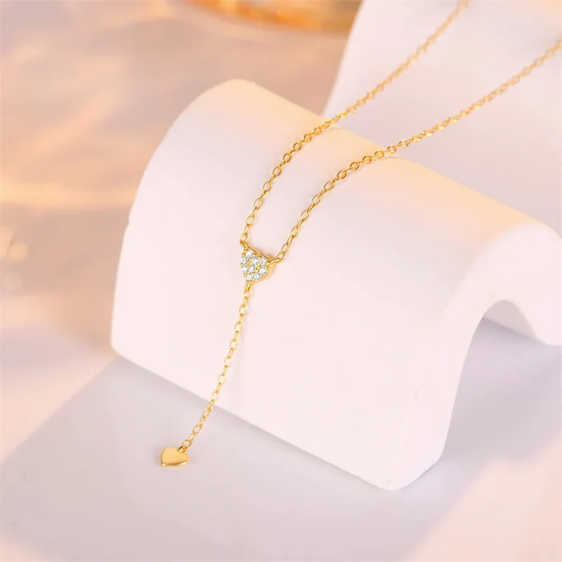 Collier en Y Cœur Strass