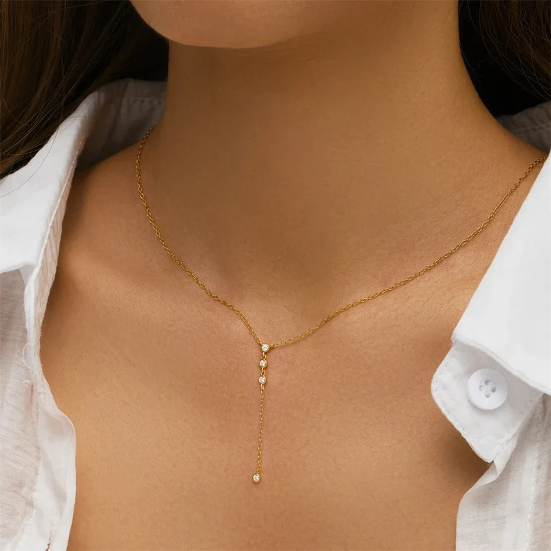 Collier en Y Strass