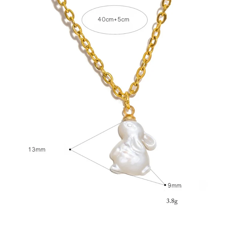 Collier Lapin Nacre Blanc