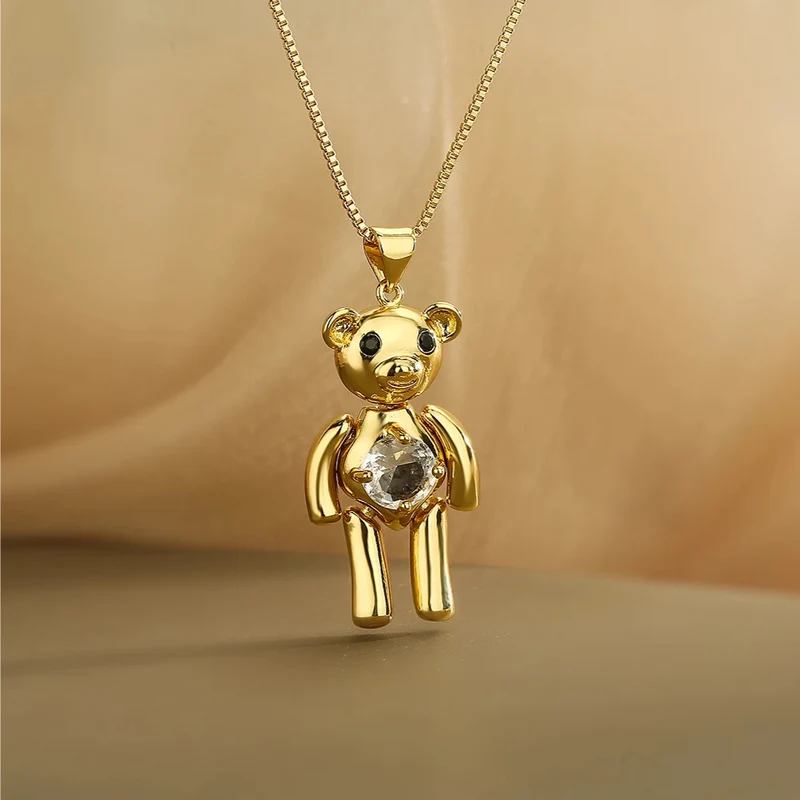 Collier avec Ours Doré