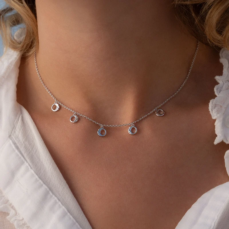 Violet Hamden Luna Collier en Argent 925 Sterling avec Lunes VH340033