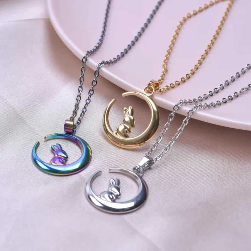 Collier Lune Lapin