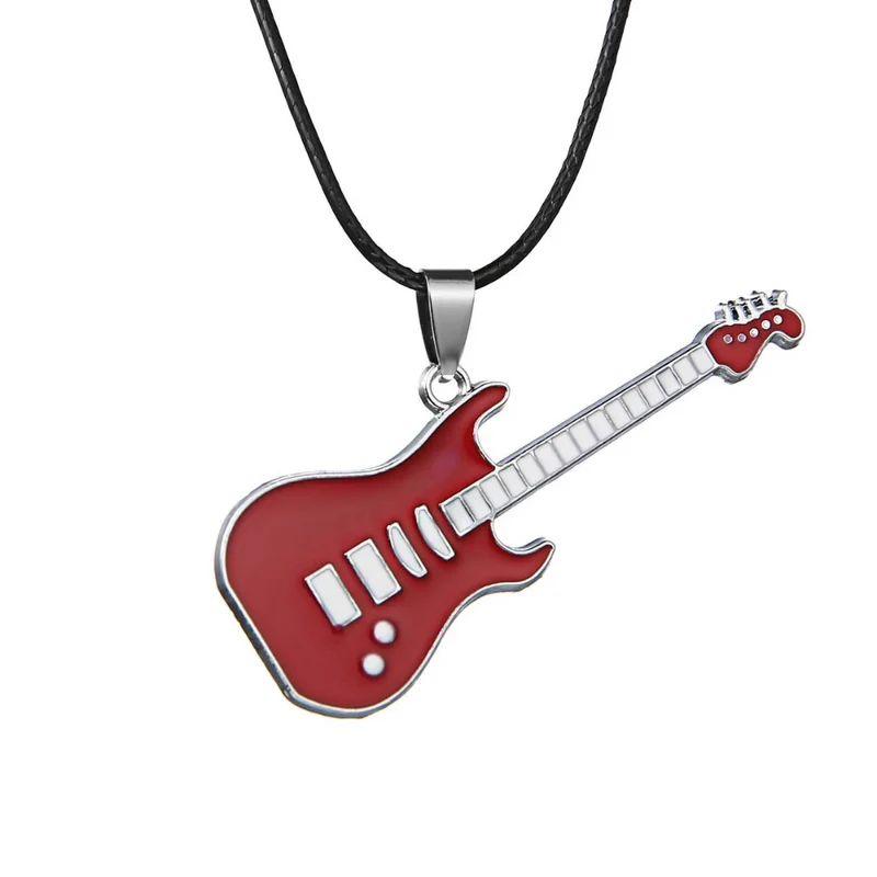 Collier Guitare Rouge
