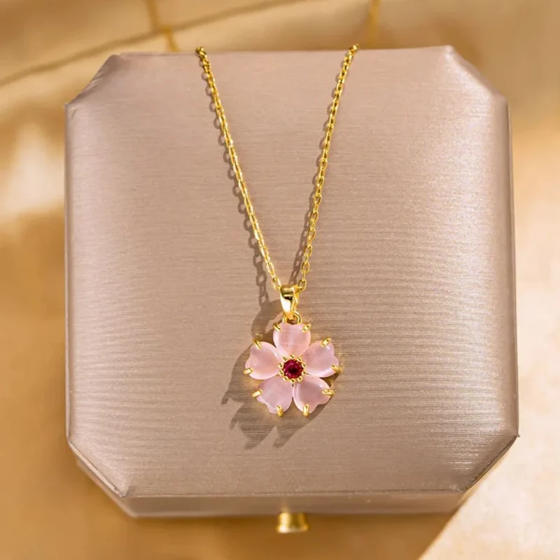 Collier Fleur Métal