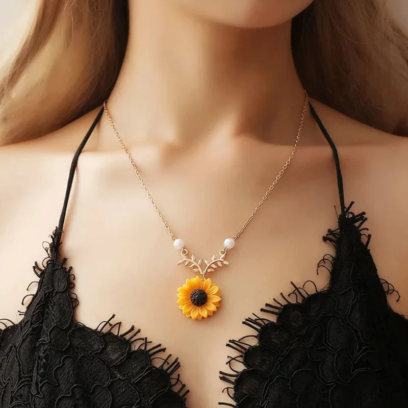 Collier Fleur Orange