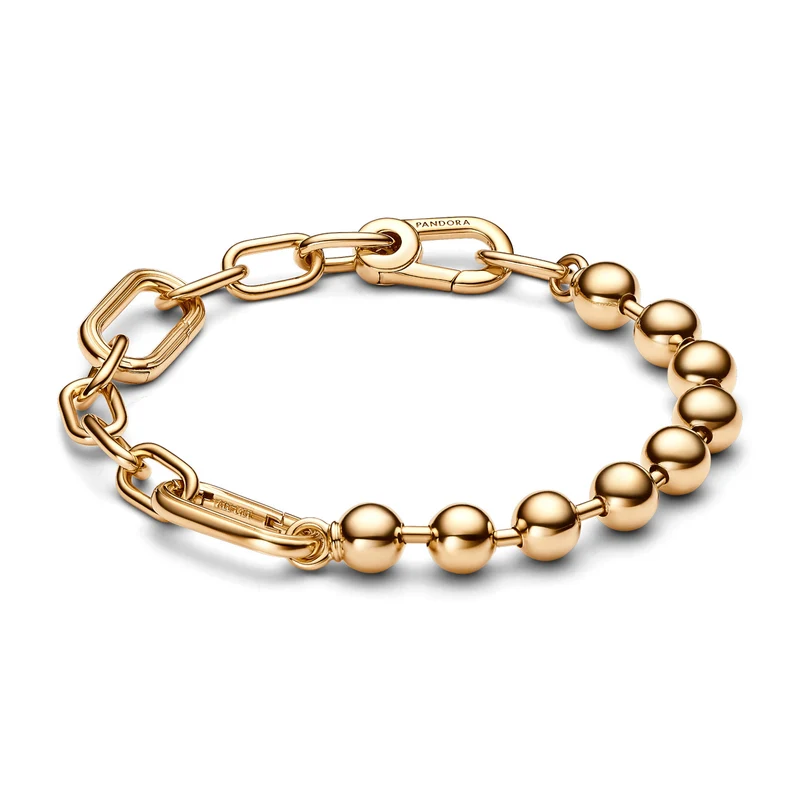 Pandora Me Bead & Link Chain Bracelet 562793C00-4with14 Carat Gold Plating