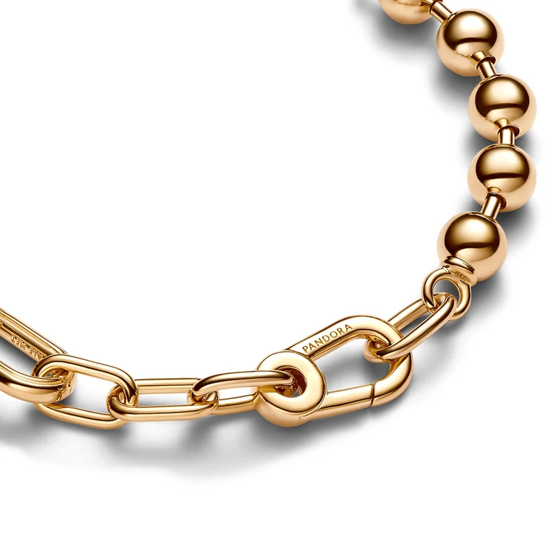 Pandora Me Bead & Link Chain Bracelet 562793C00-4with14 Carat Gold Plating