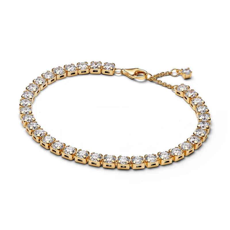 Pandora Timeless Gold Plated Sparkling Bold Tennis Bracelet 563539C01-18