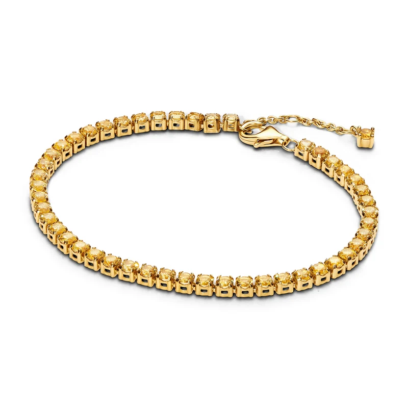 Pandora Timeless Gold Plated Sparkling Yellow Tennis Bracelet 561469C03-20