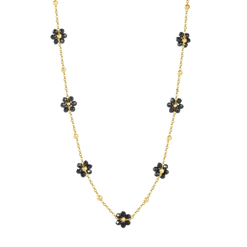 Collier Fleur Noir