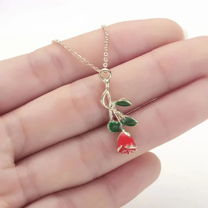 Collier Fleur Rose Simple