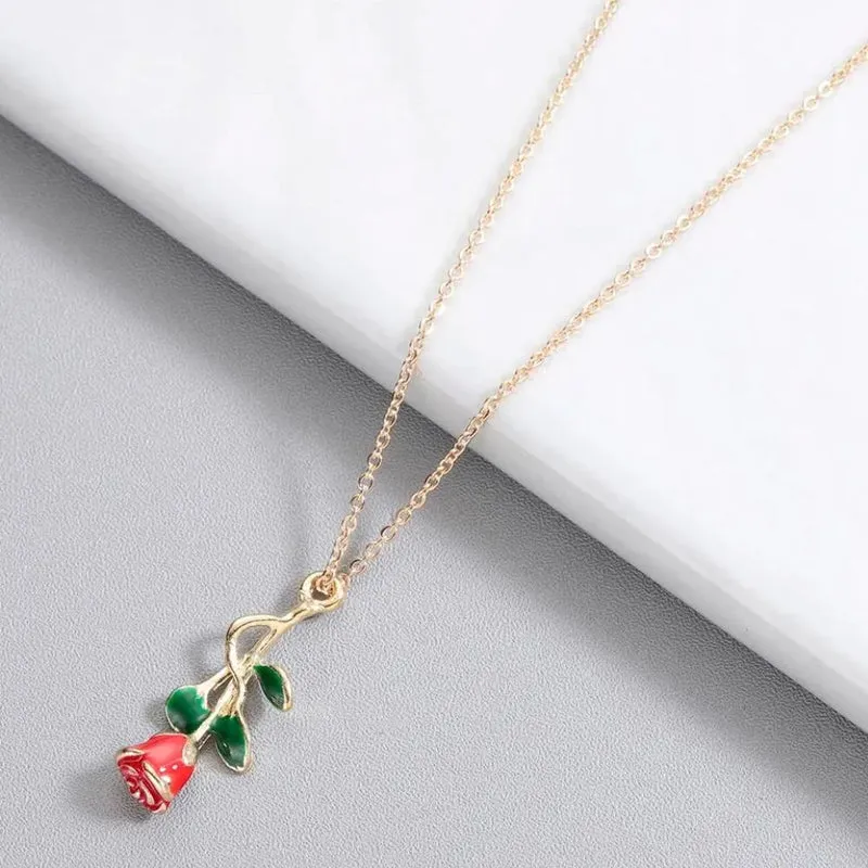Collier Fleur Rose Simple