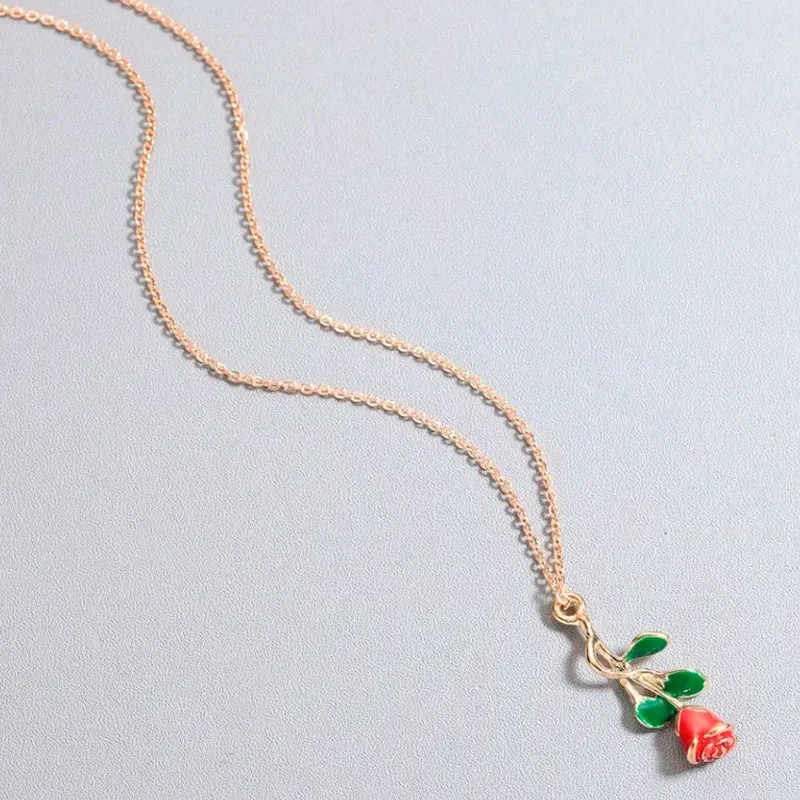 Collier Fleur Rose Simple