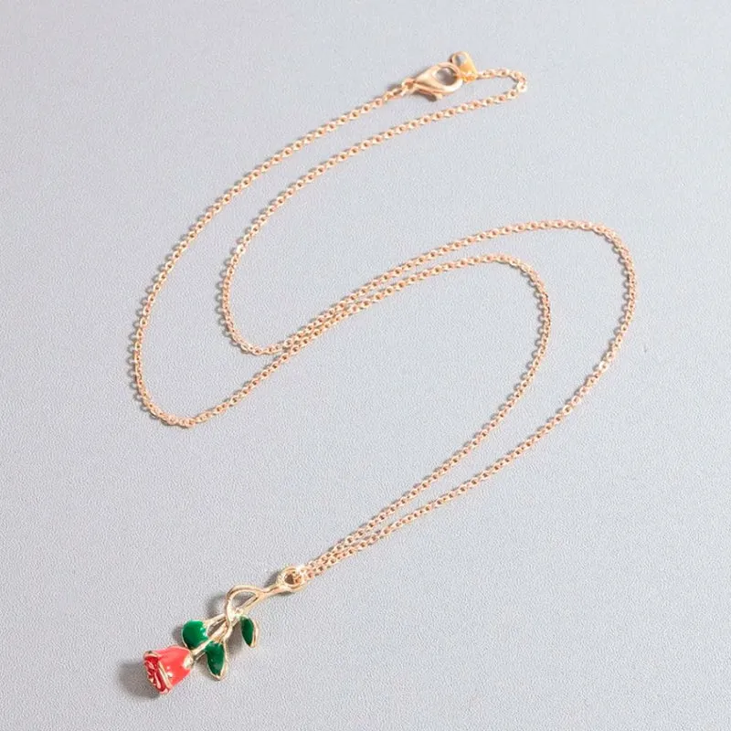 Collier Fleur Rose Simple
