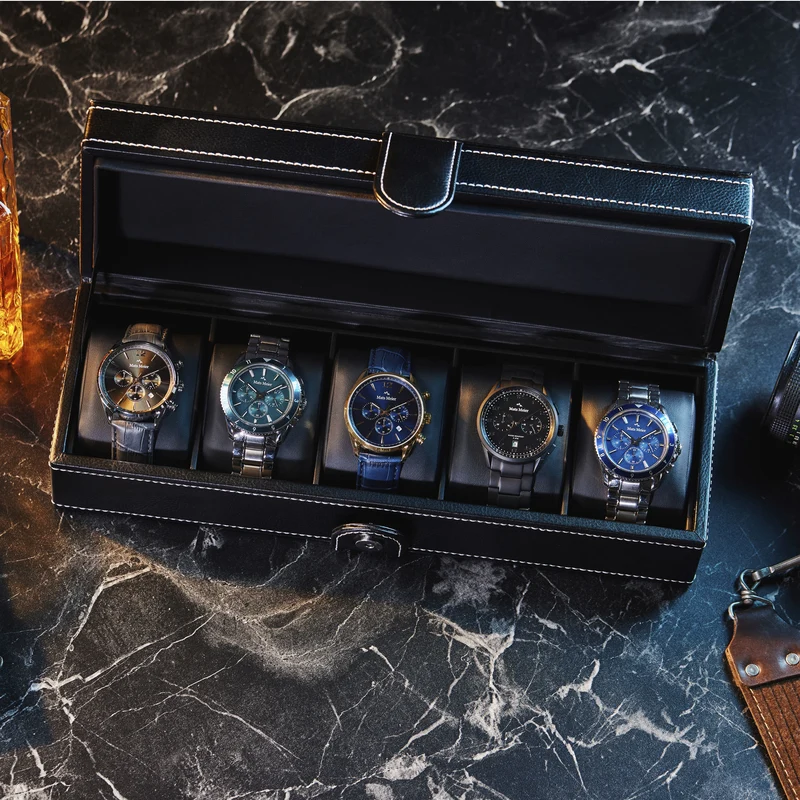 Mats Meier Mont Fort Hommes Boîte à Montres Noir MM-Watchbox-1907