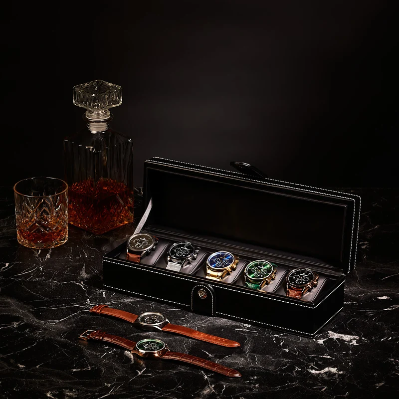 Mats Meier Mont Fort Hommes Boîte à Montres Noir MM-Watchbox-1907