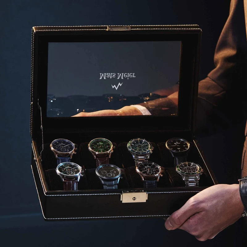 Mats Meier Mont Fort Hommes Boîte à Montres Noir MM-Watchbox-1904