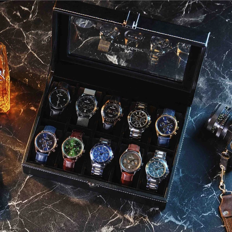 Mats Meier Mont Fort Hommes Boîte à Montres Noir MM-Watchbox-1916