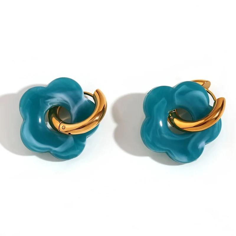 Boucles d'Oreilles Fleur Résine