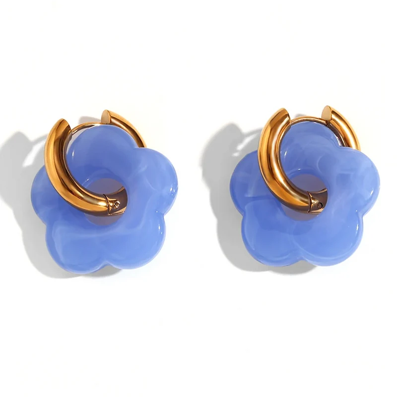 Boucles d'Oreilles Fleur Résine