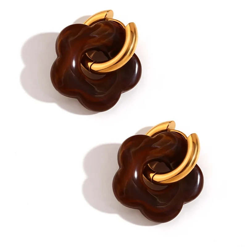 Boucles d'Oreilles Fleur Résine