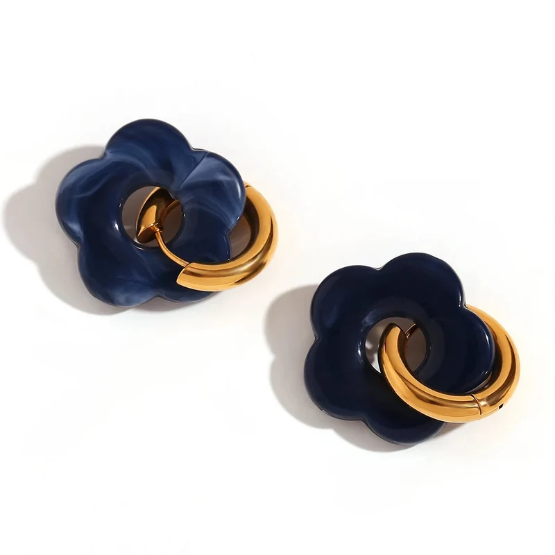 Boucles d'Oreilles Fleur Résine