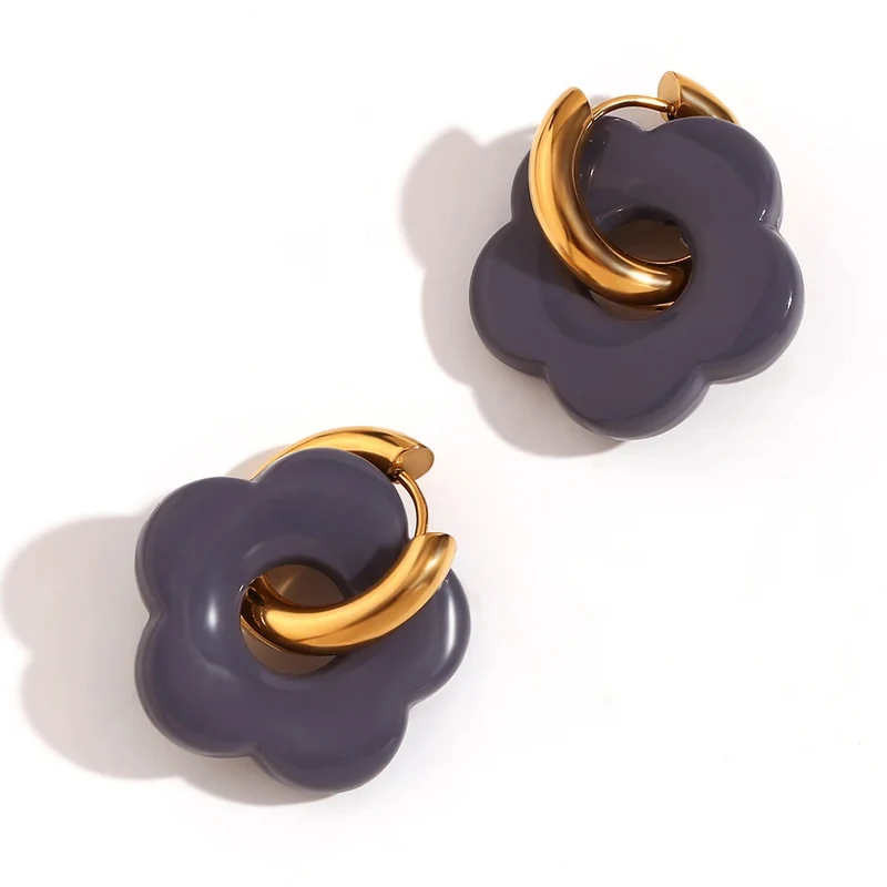 Boucles d'Oreilles Fleur Résine