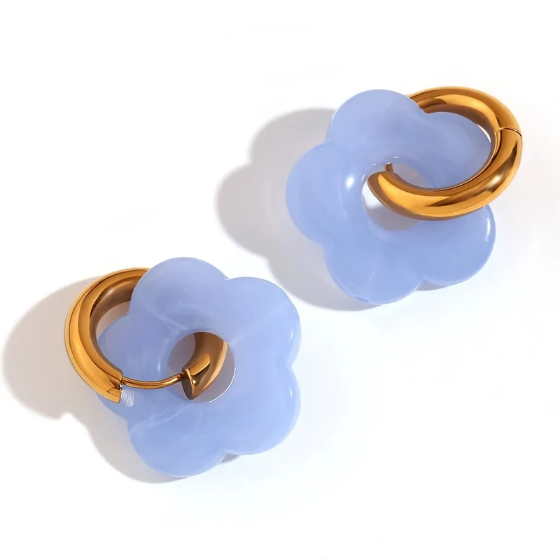 Boucles d'Oreilles Fleur Résine