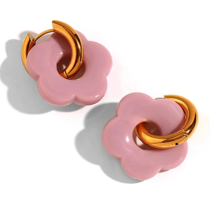 Boucles d'Oreilles Fleur Résine