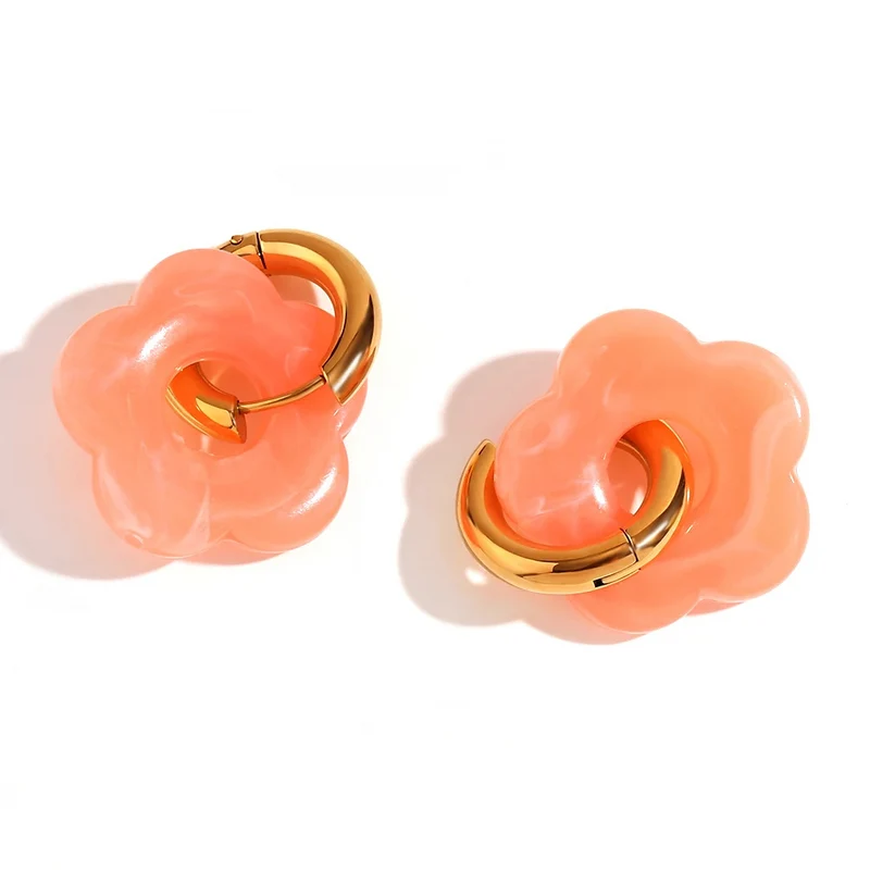 Boucles d'Oreilles Fleur Résine