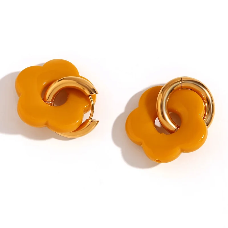 Boucles d'Oreilles Fleur Résine