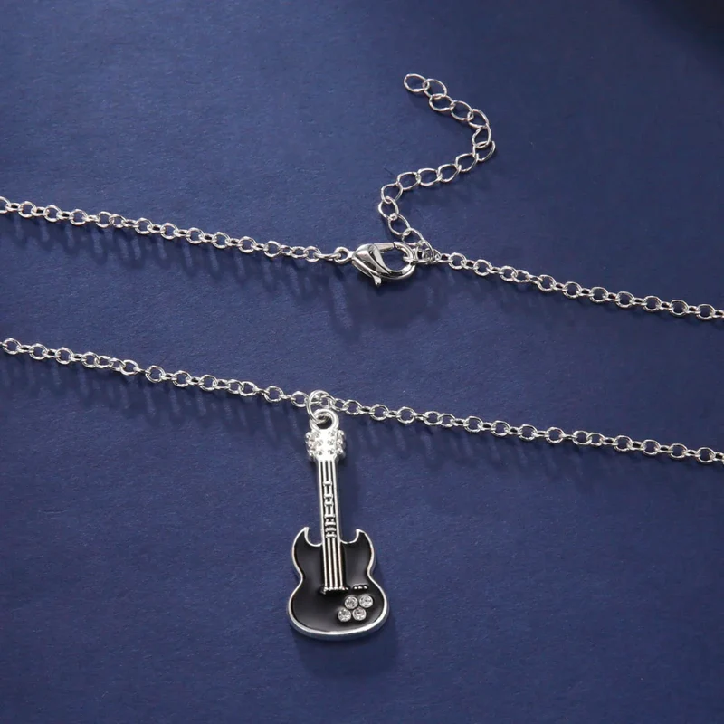 Collier Guitare Noire