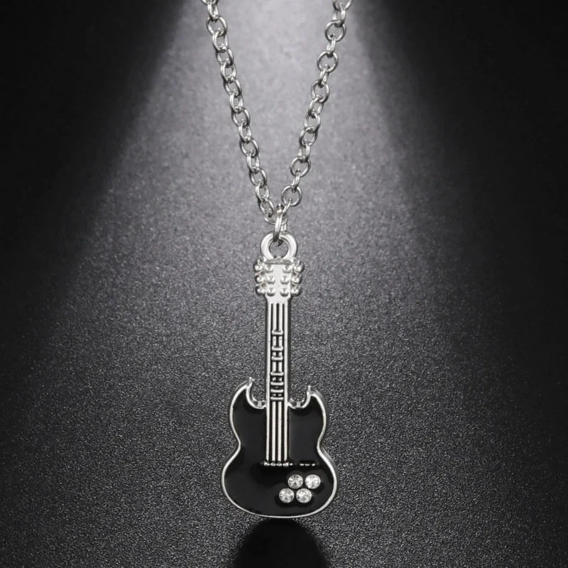 Collier Guitare Noire