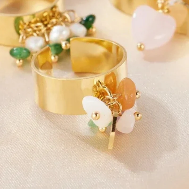 Bague Breloque Perles Chips