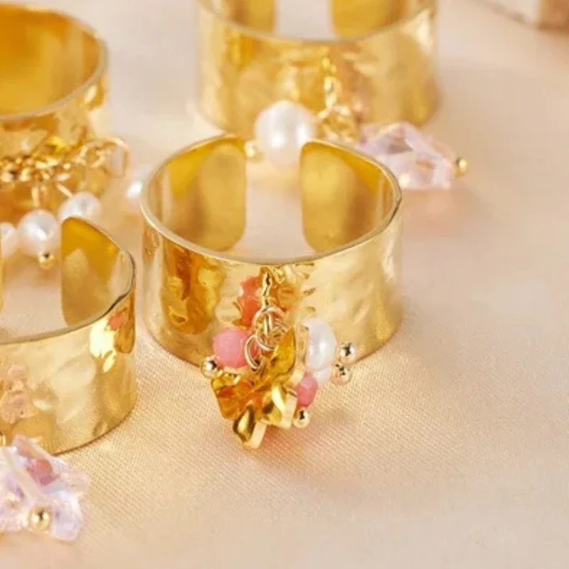 Bague Breloque Papillon Perles