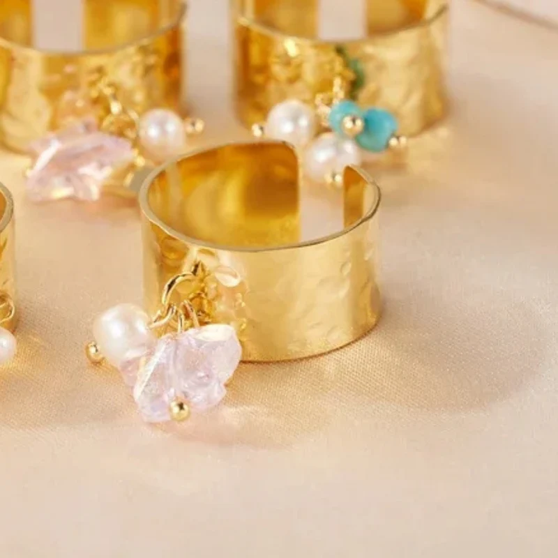 Bague Breloque Papillon Rose