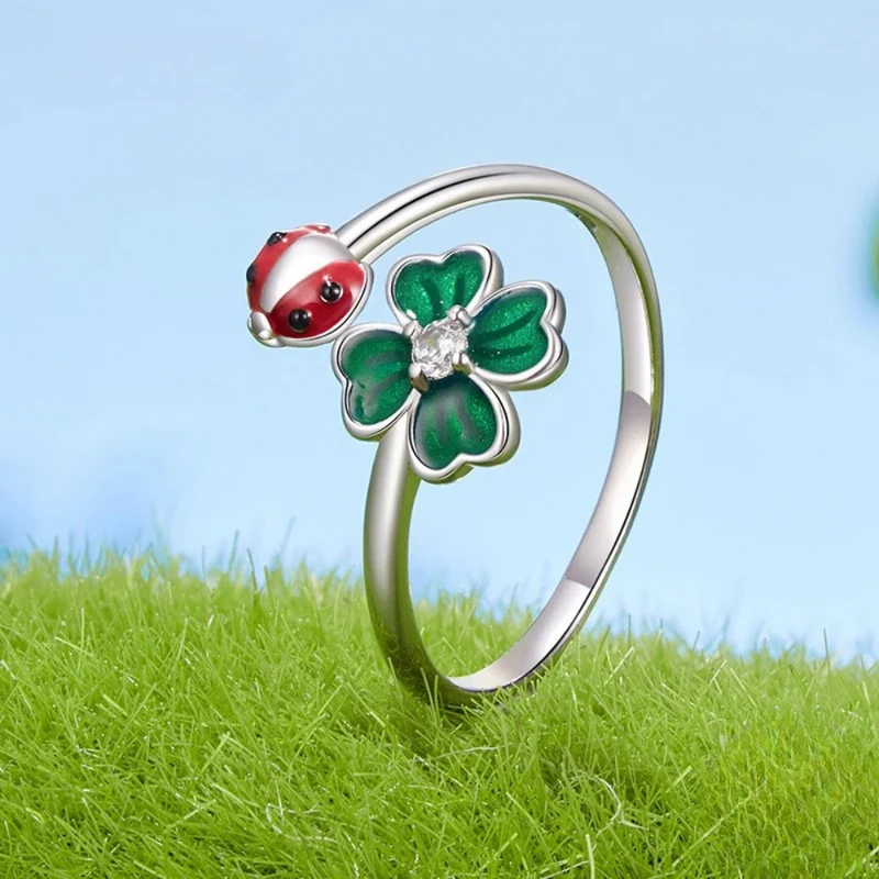 Bague Coccinelle Trèfle