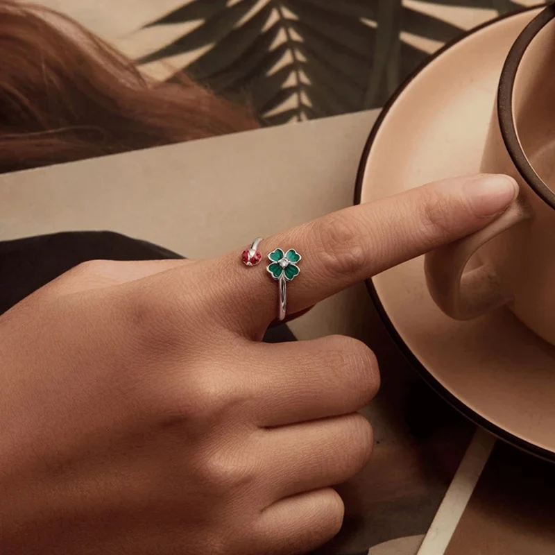 Bague Coccinelle Trèfle