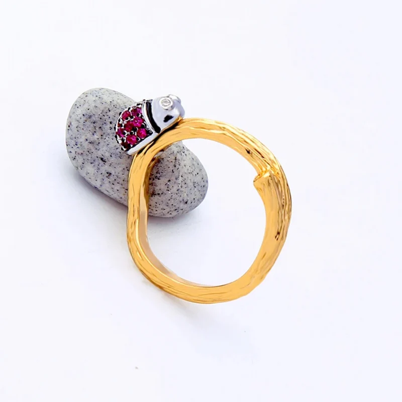 Bague Coccinelle Or et Rose