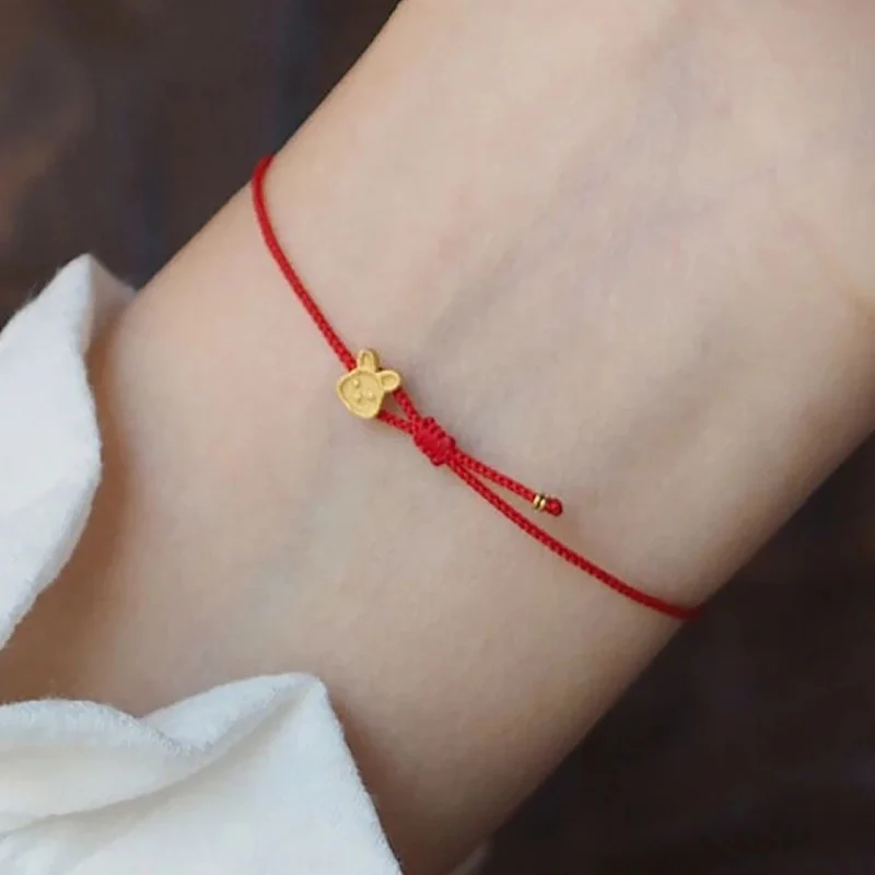 Bracelet Lapin Cordon Rouge