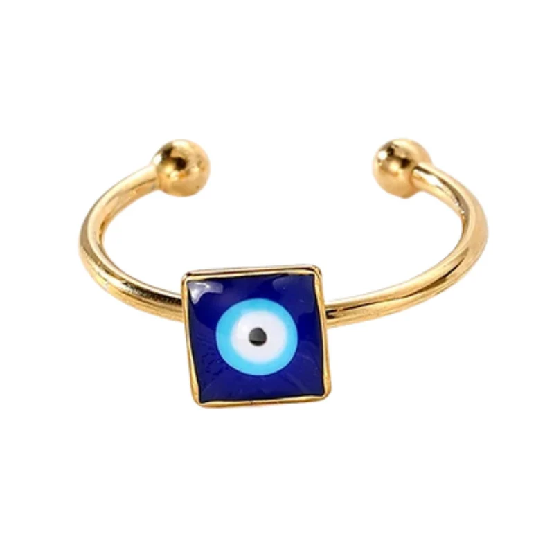 Bague Œil Bleu Carré