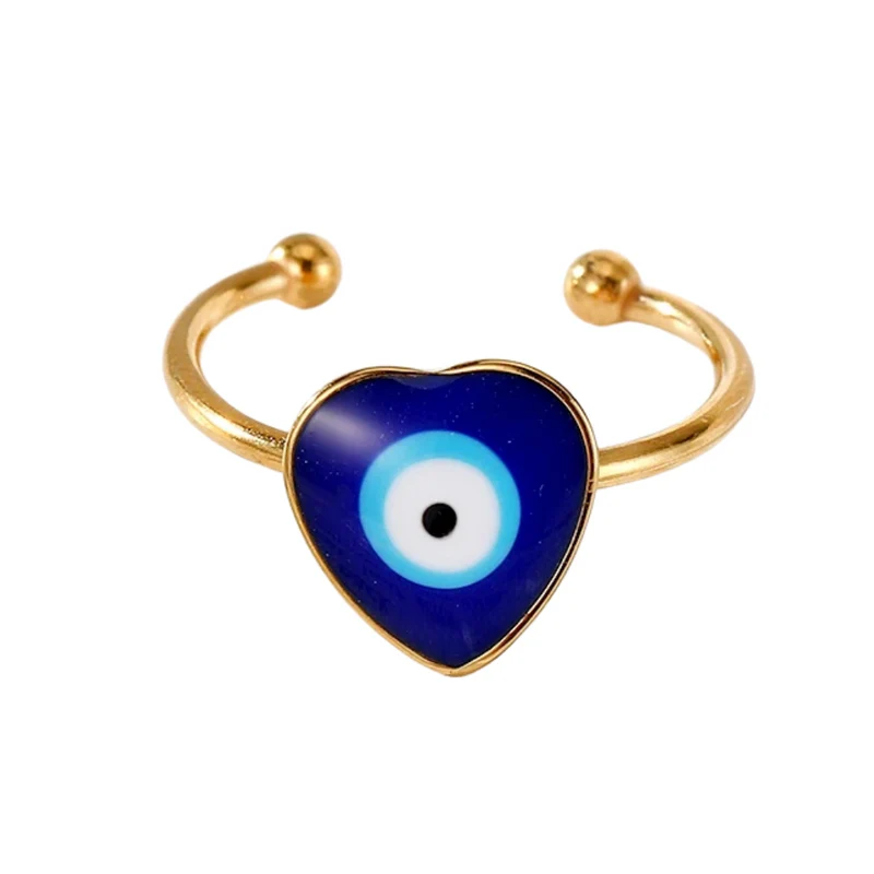 Bague Œil Bleu Cœur