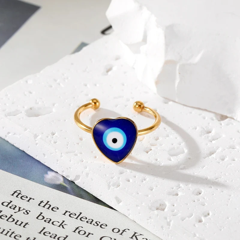 Bague Œil Bleu Cœur