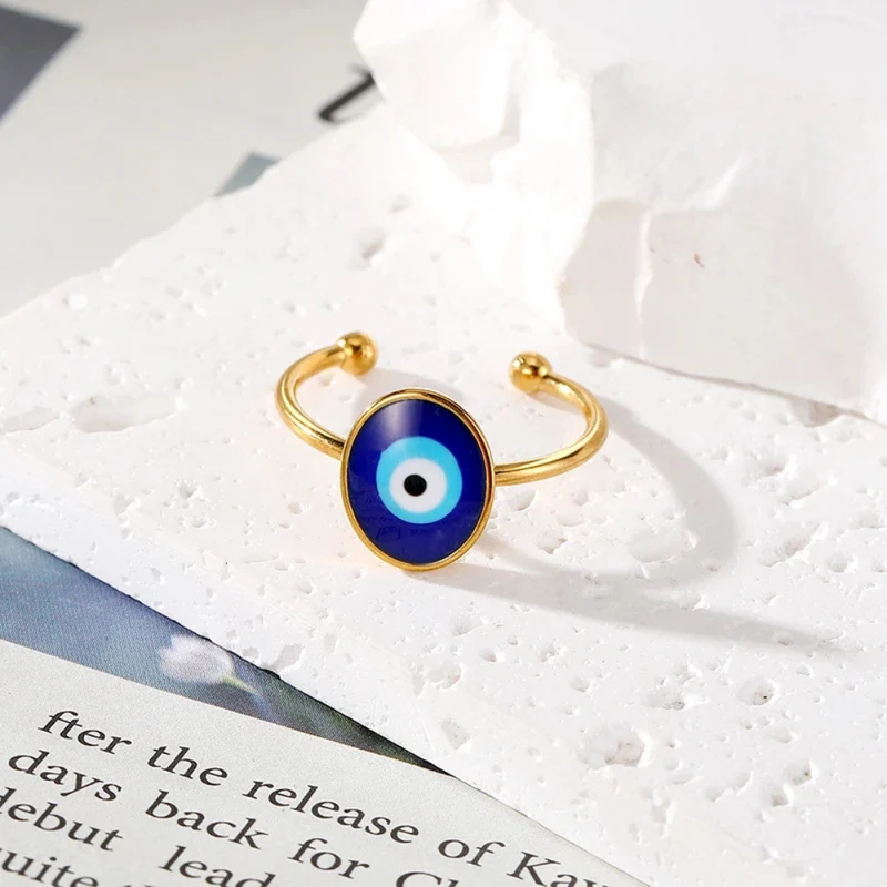 Bague Œil Bleu Ovale