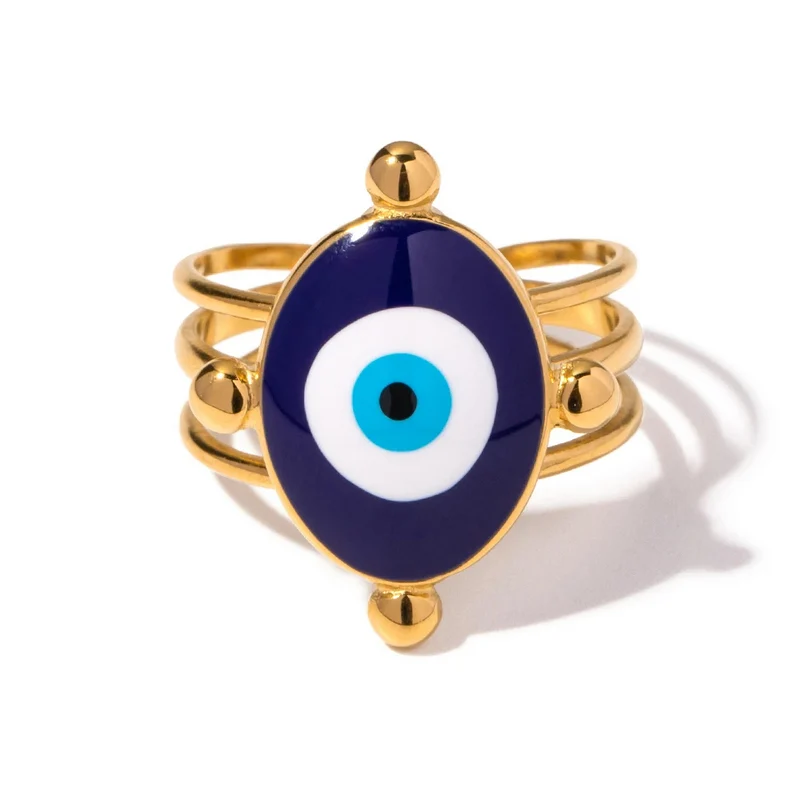 Bague Gros Œil Bleu Nuit