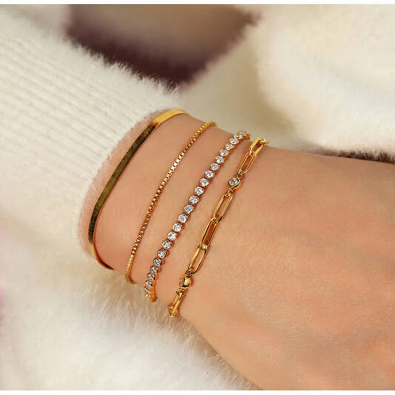 Ania Haie Reimaginer Gold Coloured Paper Clip Chain Bracelet AH-B069-01G