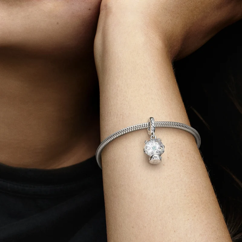 Pandora Moments 925 Sterling Silver Snowflake Snowglobe Charm 792369C01