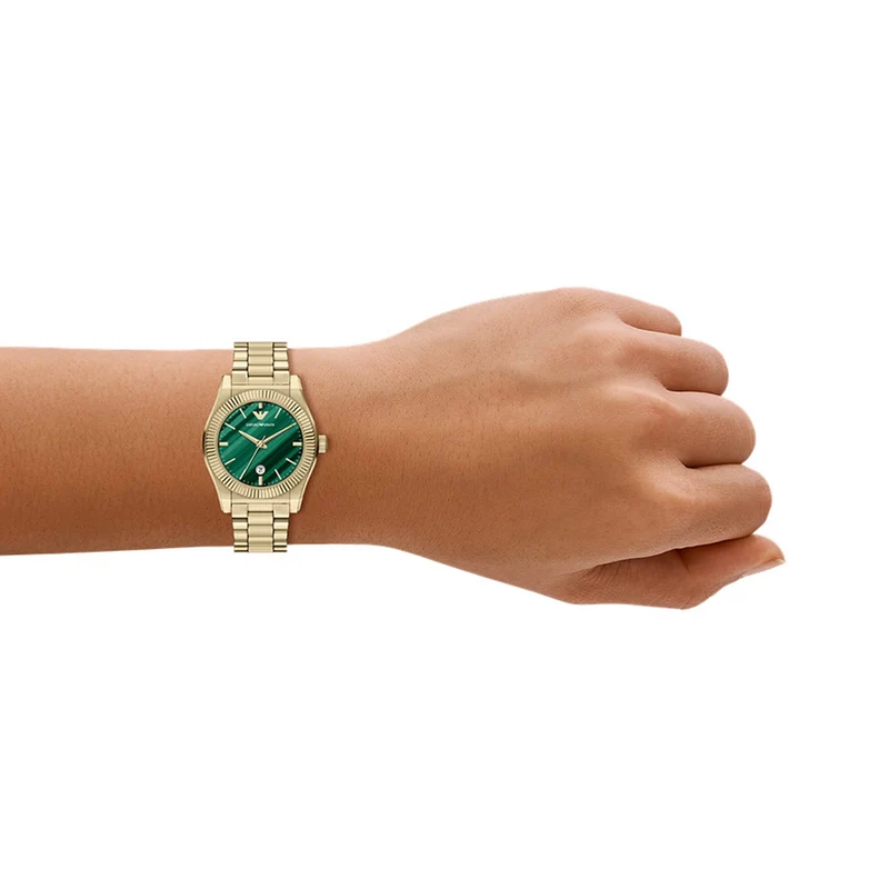 Emporio Armani Round Green Dial Watch AR11761