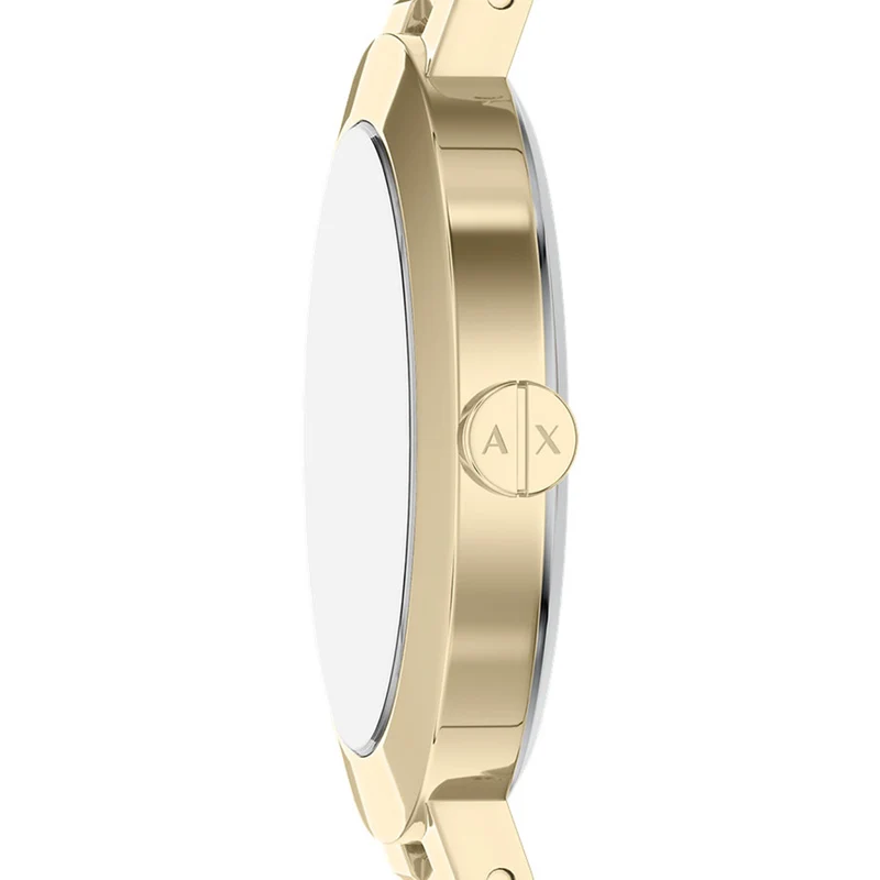 Armani Exchange Round Gold Watch with Gold Bracelet AX7177SET