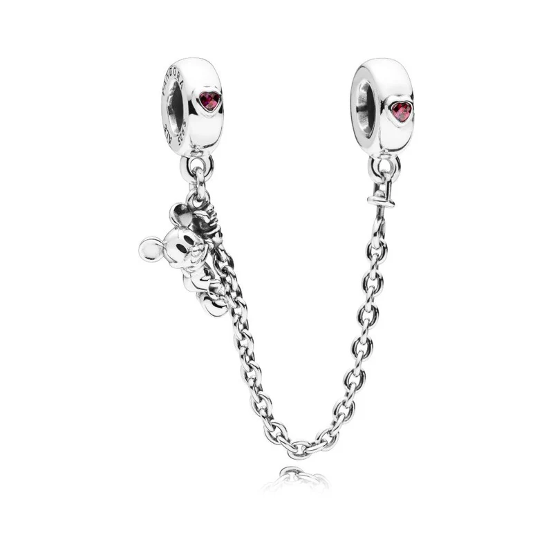 Pandora 925 Sterling Silver Disney Mickey Safety Chain 797173CZR (Length: 5.00 cm)